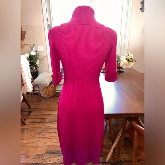 Evan Picone Black 3/4 Sleeve Cowl neck Ribbed sweater dress size M - Picture 5 of 7